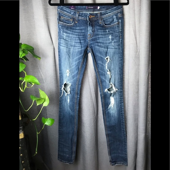 Vigoss Miami Skinny distressed bling jeans 3 - Picture 2 of 9